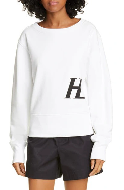 Shop Helmut Lang Logo Sweatshirt In Chalk White