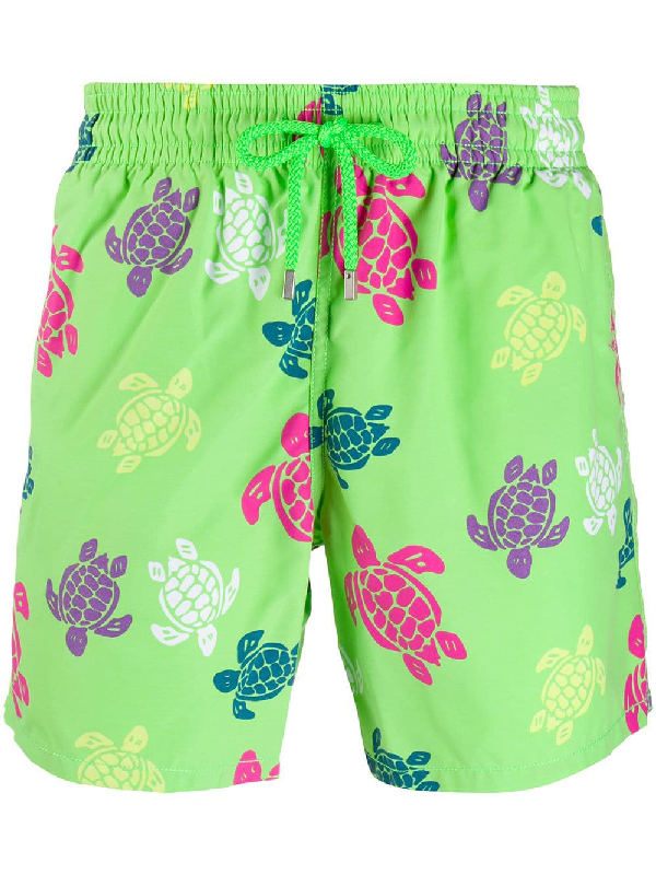 vilebrequin turtle print swim trunks
