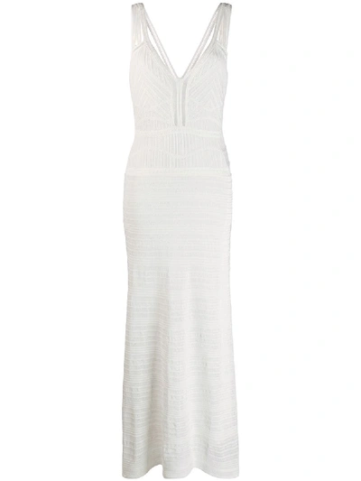 Shop M Missoni Ribbed Design Gown - White