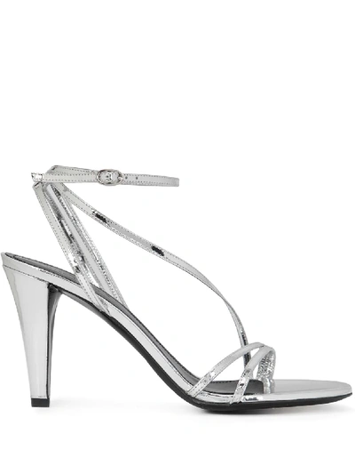 Shop Isabel Marant Strappy Heeled Sandals - Silver