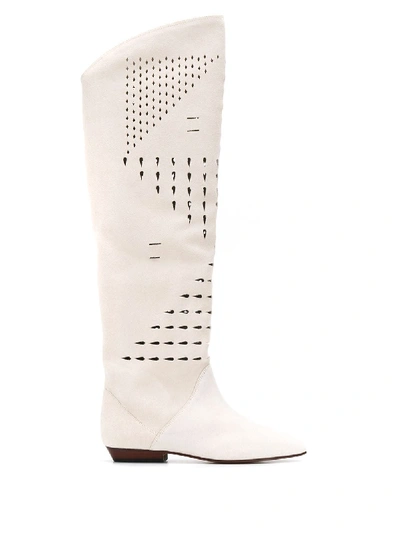 Shop Isabel Marant Soren High Boots In White