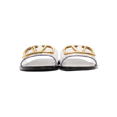 Shop Valentino Transparent  Garavani Vlogo Slides In 0no Black