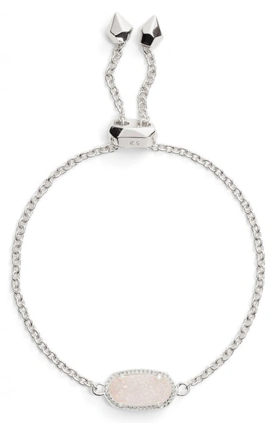 Shop Kendra Scott Elaina Bracelet In Iridescent Drusy/ Silver