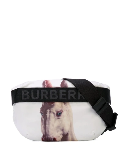 Shop Burberry Unicorn Print Belt Bag - White