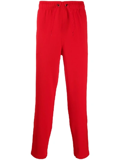 Shop Burberry Side Stripe Track Pants - Red