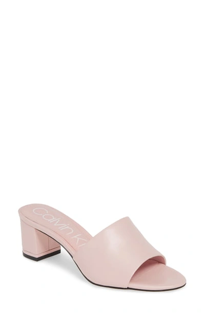 Calvin Klein Noelly Slide Sandal In Pastel Pink Leather ModeSens