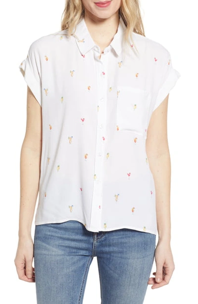 Shop Rails Whitney Print Shirt In Ivory Cocktail Hour