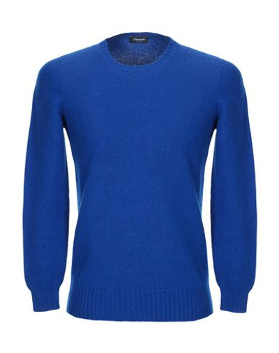 Shop Drumohr Man Sweater Bright Blue Size 42 Lambswool