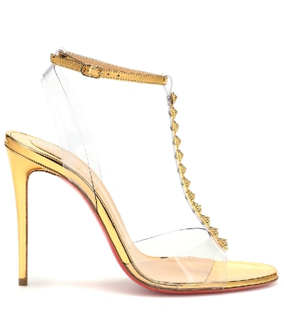 Shop Christian Louboutin Jamais Assez 100 Pvc Sandals In Gold