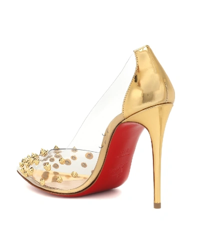 Shop Christian Louboutin Collaclou 100 Embellished Pvc Pumps In Gold