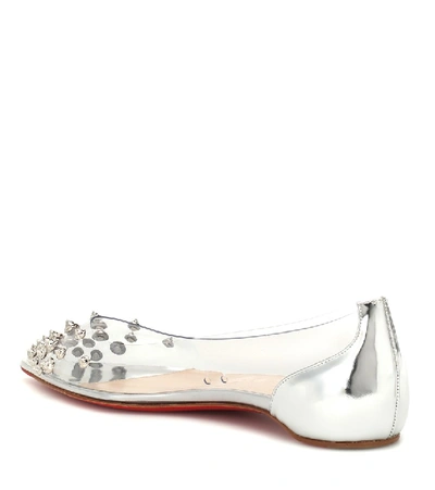 Shop Christian Louboutin Collaclou Pvc Ballet Flats In Silver