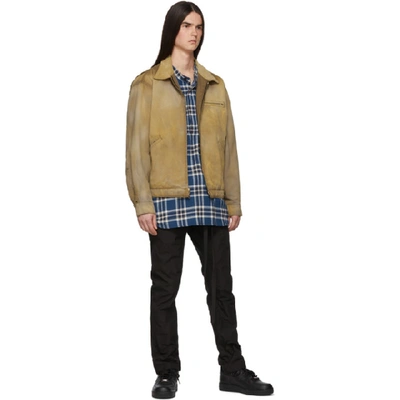 Shop Fear Of God Blue Plaid Pullover Henley Shirt In 463bluplaid
