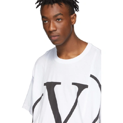 Shop Valentino White Deconstructed Vlogo T-shirt In A01whtblk