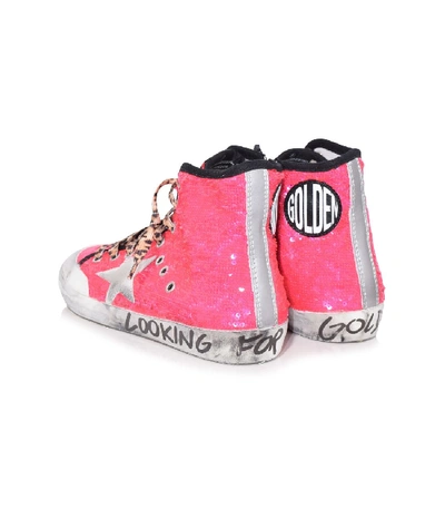 Shop Golden Goose Francy Sneakers In Pink Fluo Pailettes