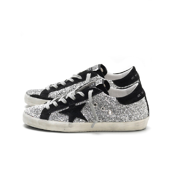 silver and black golden goose