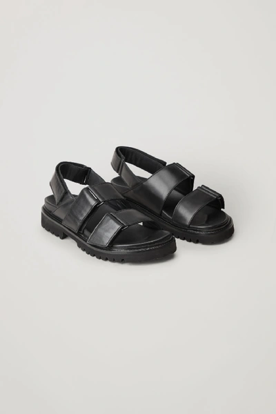 Shop Cos Chunky Leather Sandals In Black