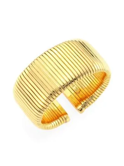 Shop Alberto Milani Via Bagutta 18k Gold Tubogas Cuff Bracelet