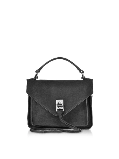 Shop Rebecca Minkoff Black Nubuck Leather Mini Darren Messenger Bag