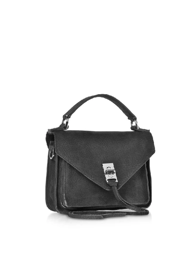 Shop Rebecca Minkoff Black Nubuck Leather Mini Darren Messenger Bag