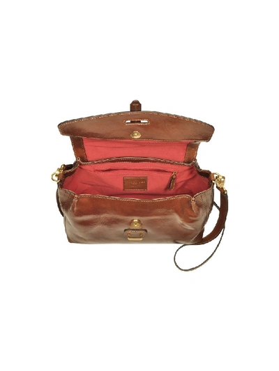 Shop The Bridge Fiesole Embroidered Leather Satchel Bag In Brown