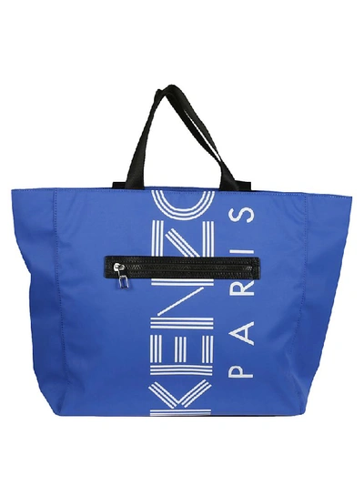 Shop Kenzo Logo Shopping Tote In Blue