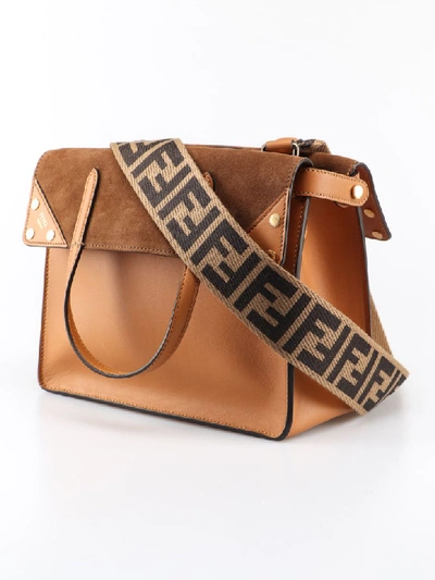 Shop Fendi Ff Shoulder Bag In Wd Nocciola+marrone