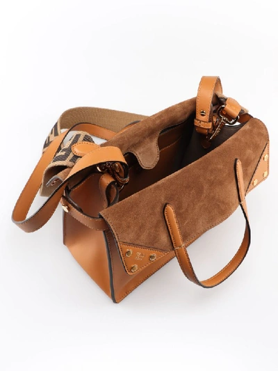 Shop Fendi Ff Shoulder Bag In Wd Nocciola+marrone