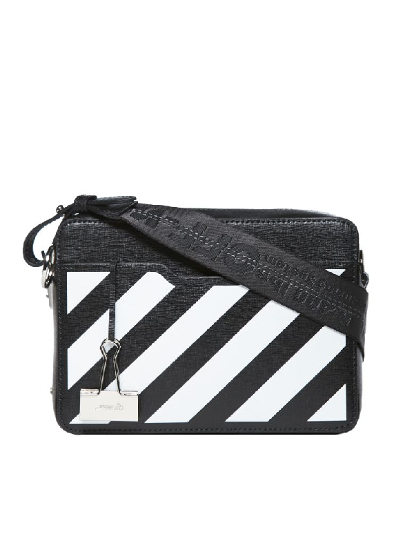 off white striped shoulder bag