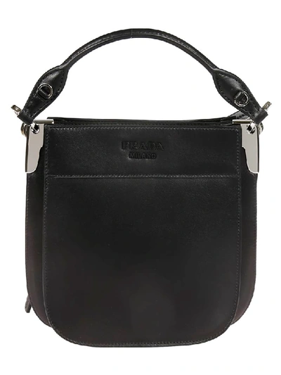 Shop Prada Margit Shoulder Bag In Black