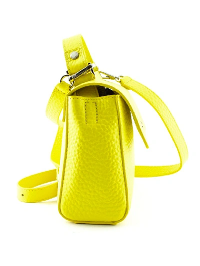 Shop Orciani Sveva Mini Yellow Leather Handbag In Giallo