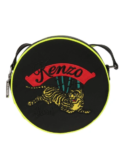 Shop Kenzo Embroidered Logo Shoulder Bag In Black