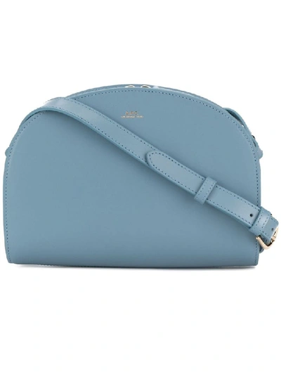 Shop Apc Demi Lune Shoulder Bag In Iaa Bleu