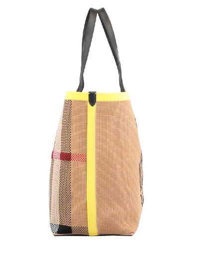 Shop Burberry Giant Vintage Bag In Black/iris Yellow