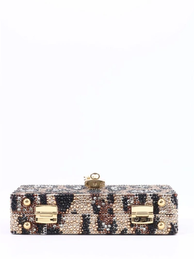Shop Dolce & Gabbana Clutch Box Leo In Brown