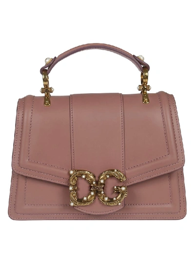 Shop Dolce & Gabbana Logo Embellished Tote In Pink