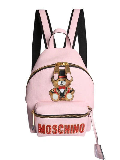Shop Moschino Teddy Bear Backpack In Rosa