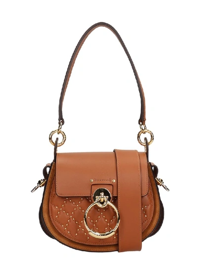 Shop Chloé Caramel Leather Small Tess Bag In Leather Color