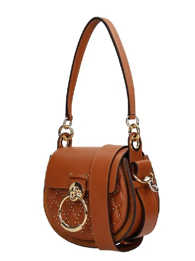 Shop Chloé Caramel Leather Small Tess Bag In Leather Color