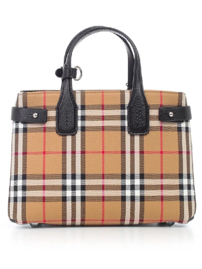 Shop Burberry Vintage Check Banner Tote In Black