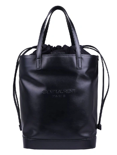 Shop Saint Laurent Teddy Shopping Bag In Black