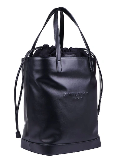 Shop Saint Laurent Teddy Shopping Bag In Black