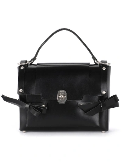 Shop Niels Peeraer Modello Bow Black Leather Bag In Nero