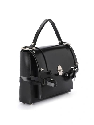 Shop Niels Peeraer Modello Bow Black Leather Bag In Nero