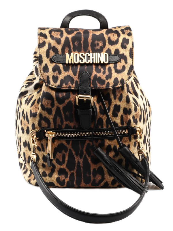 moschino leopard backpack