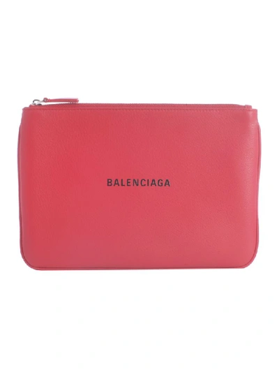 Shop Balenciaga Everyday Pouch In Rouge Lantern Noir