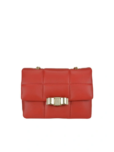 Shop Ferragamo Crossbody Bag Vara Bow In Lipstick