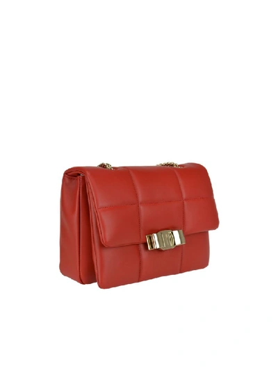 Shop Ferragamo Crossbody Bag Vara Bow In Lipstick