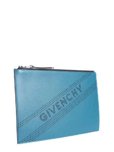 Shop Givenchy Medium Pouch In Blu