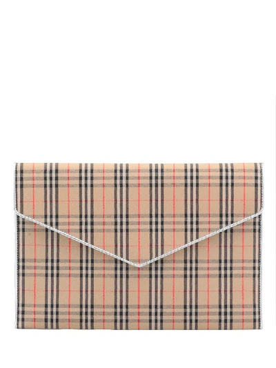 Shop Burberry Pouch Envelope Large In Silver