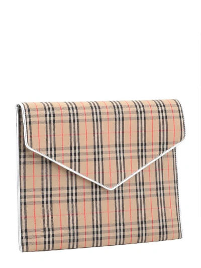 Shop Burberry Pouch Envelope Large In Silver